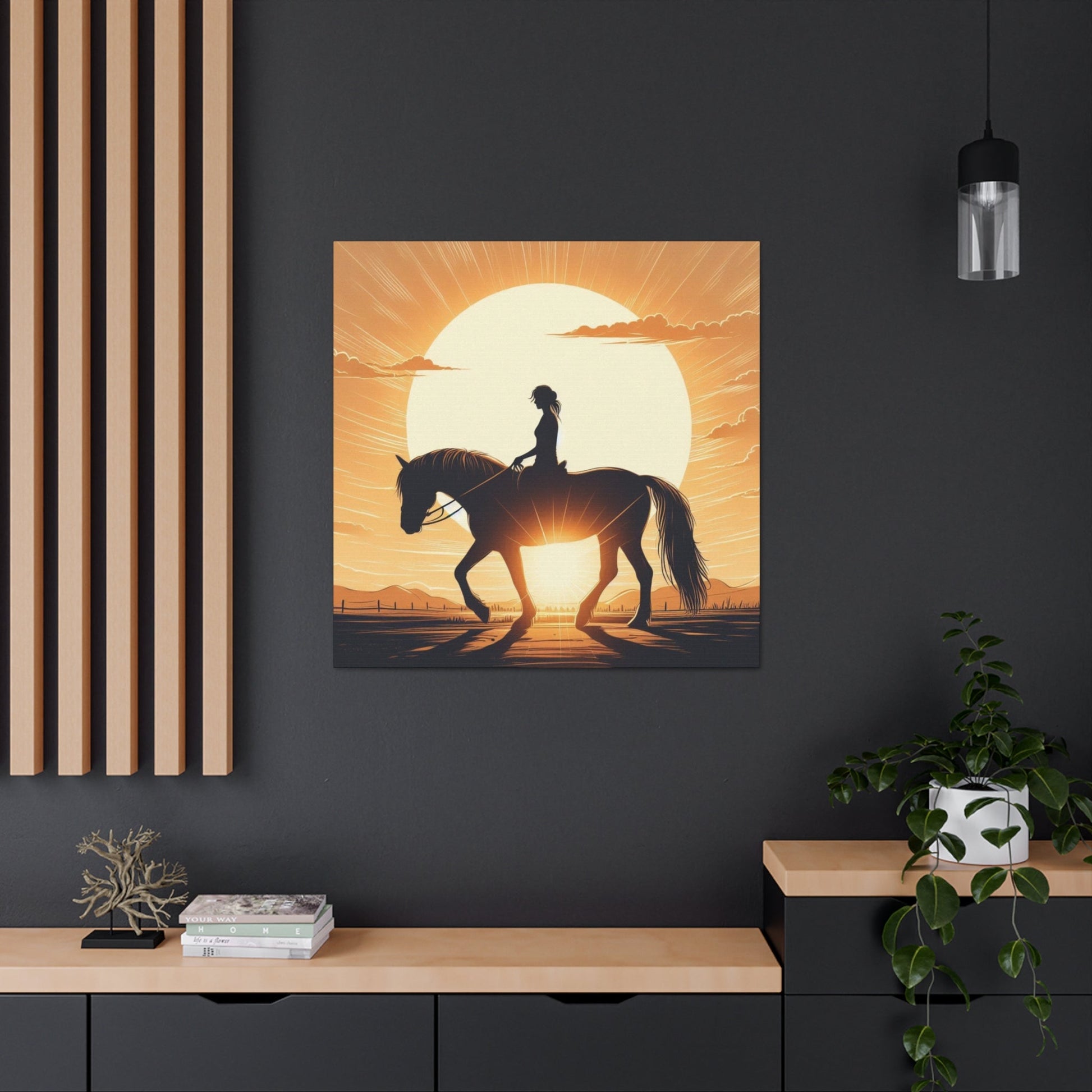 Wall Art Sunset Rider Canvas Gallery Wrap GS_60