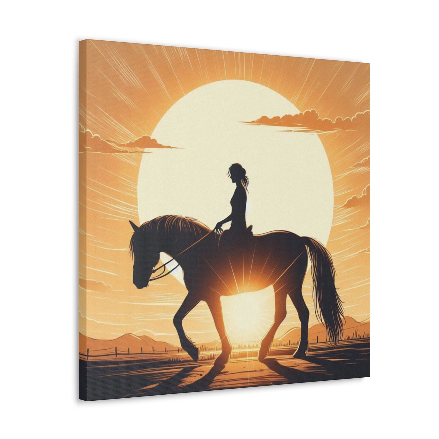 Wall Art Sunset Rider Canvas Gallery Wrap GS_60