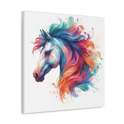 Wall Art Water Color Horse Head Canvas Gallery Wrap GS_57