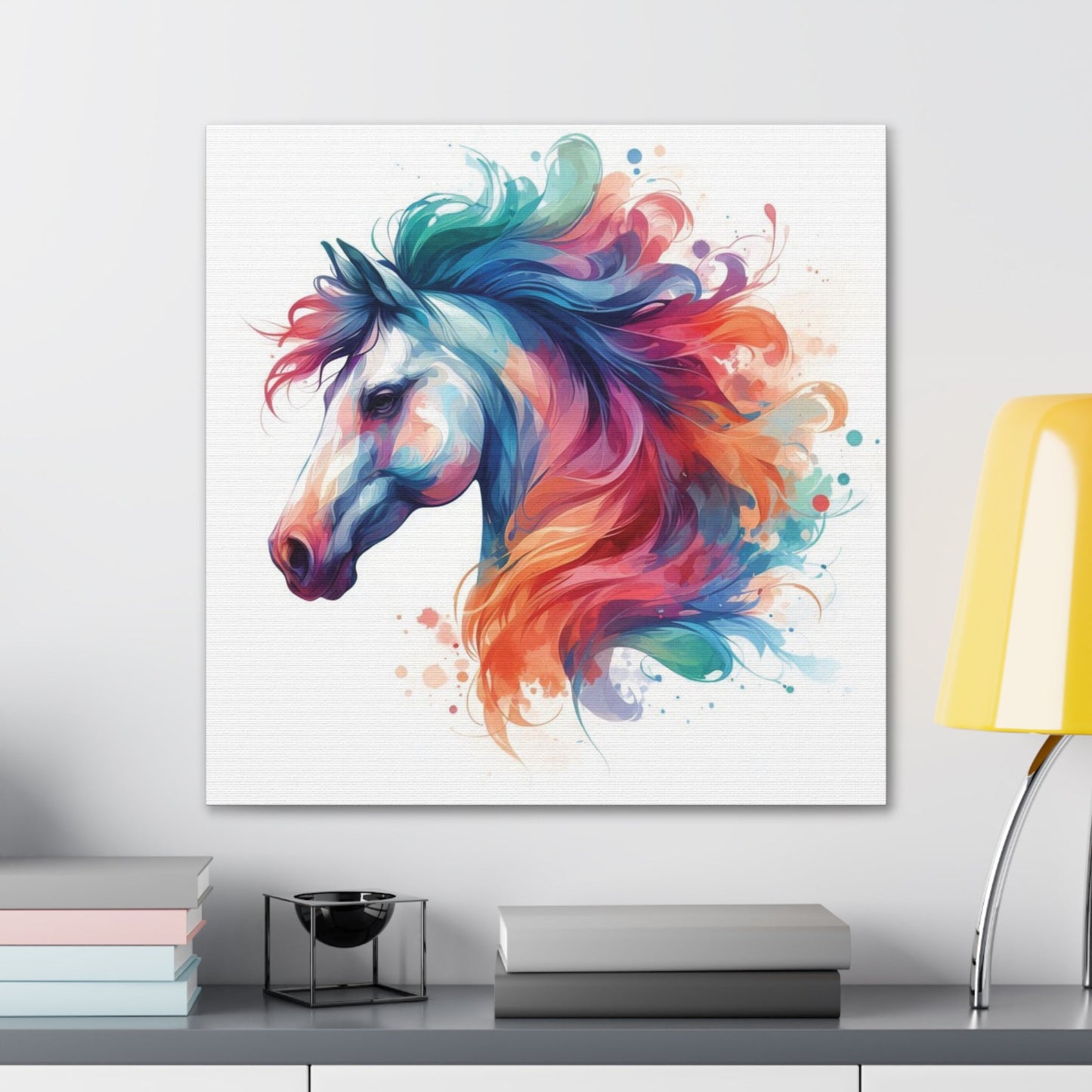 Wall Art Water Color Horse Head Canvas Gallery Wrap GS_57