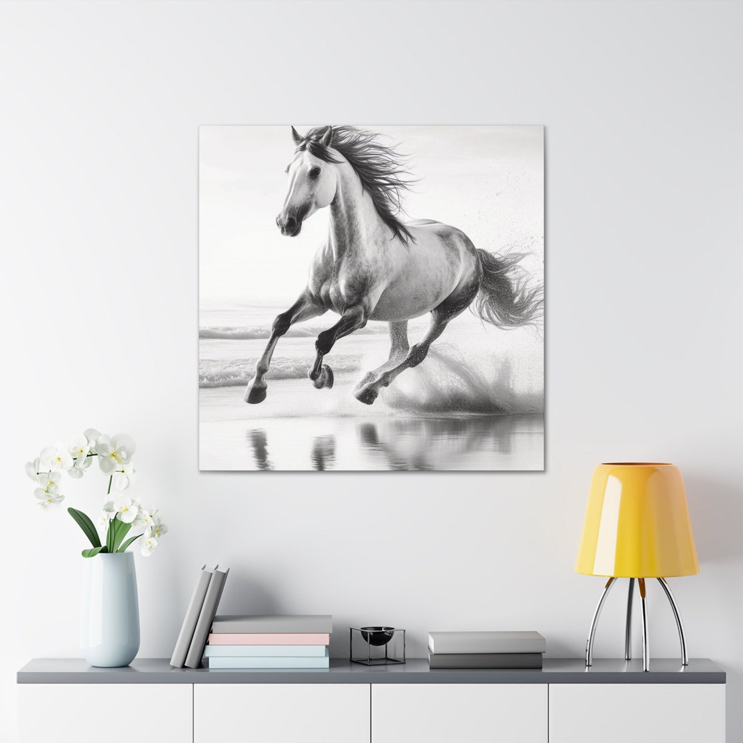 Wall Art Wild Horse on Beach Canvas Gallery Wrap GS_58