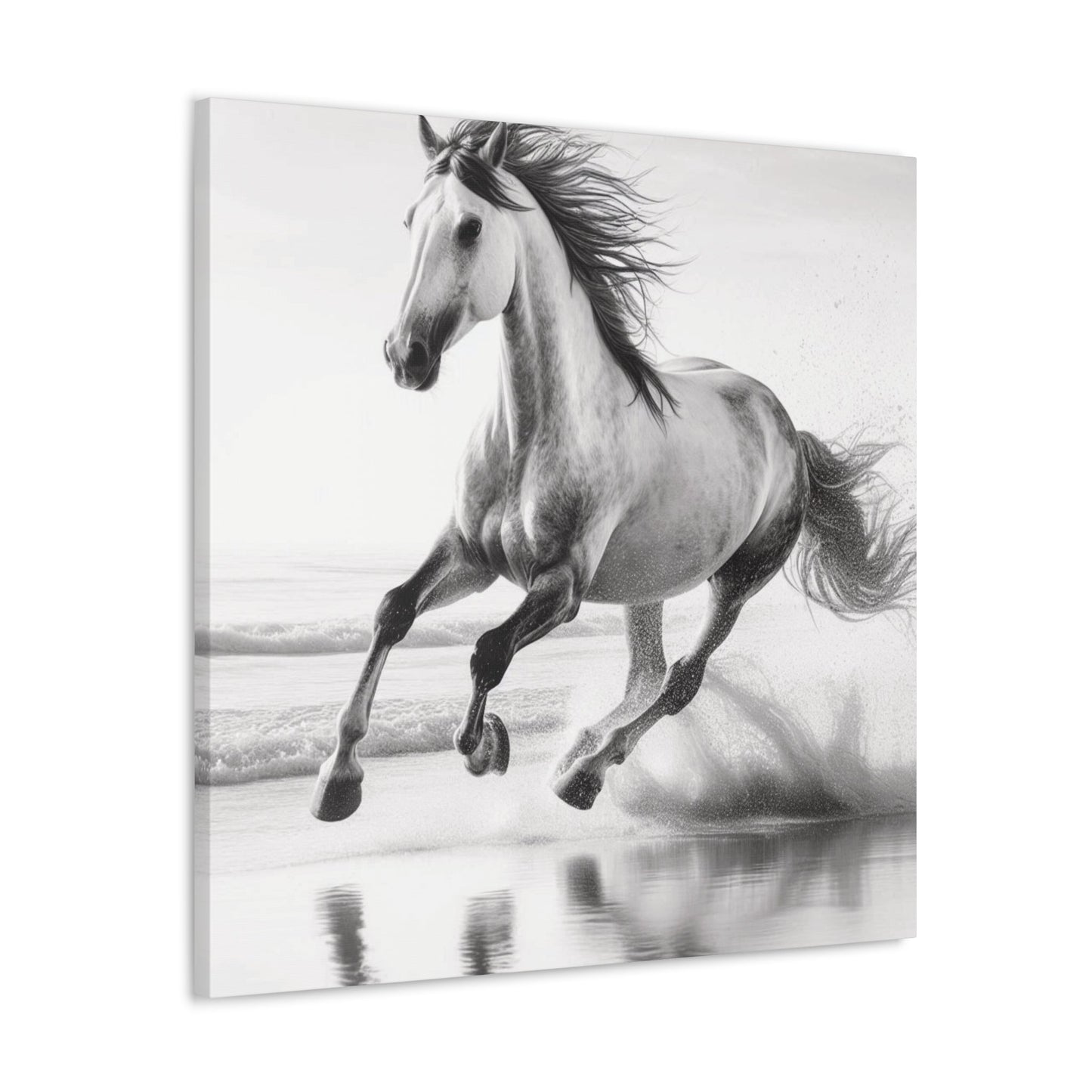 Wall Art Wild Horse on Beach Canvas Gallery Wrap GS_58