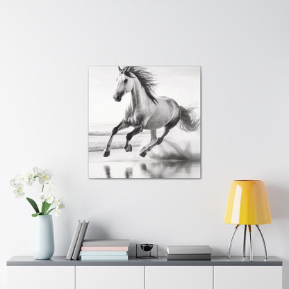 Wall Art Wild Horse on Beach Canvas Gallery Wrap GS_58