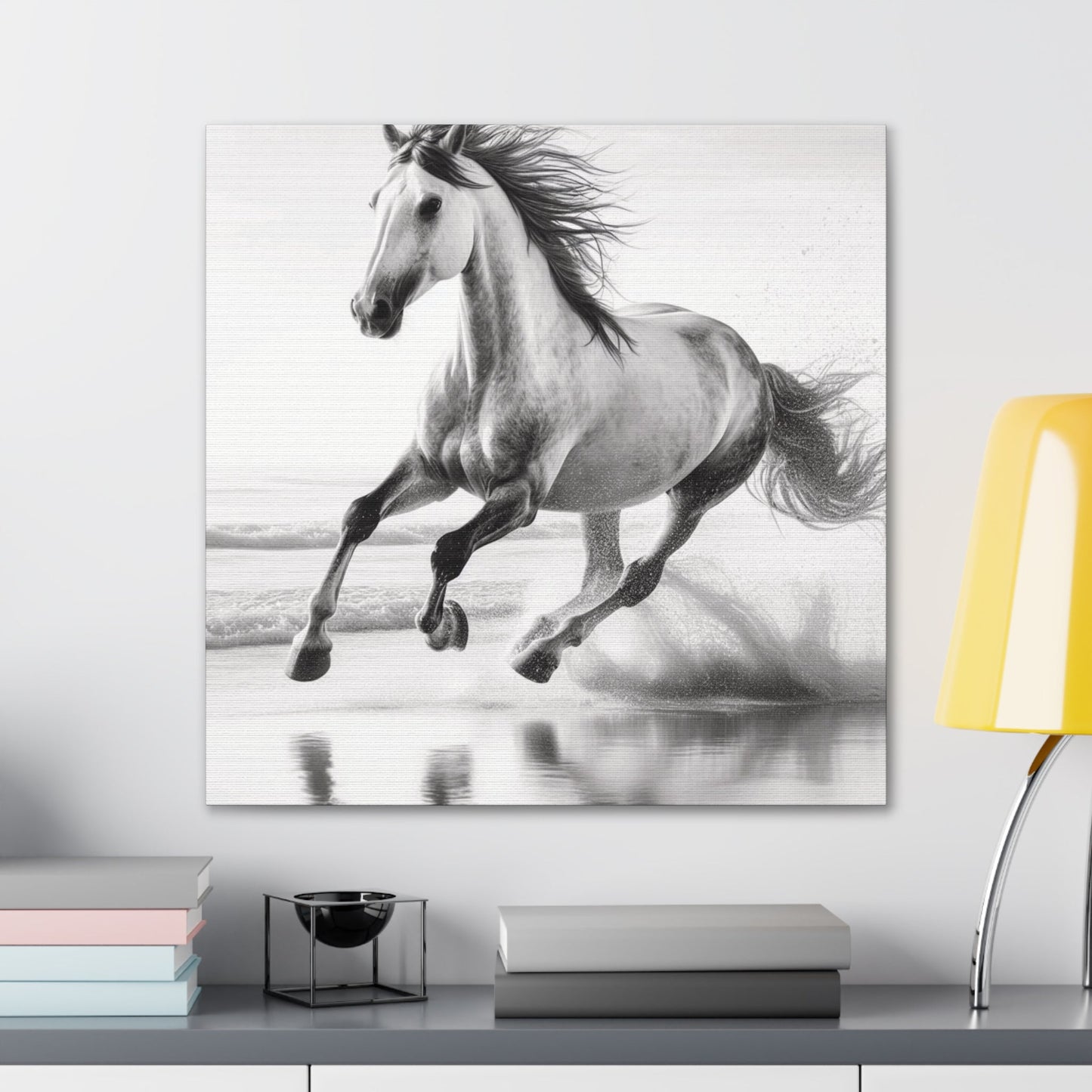 Wall Art Wild Horse on Beach Canvas Gallery Wrap GS_58