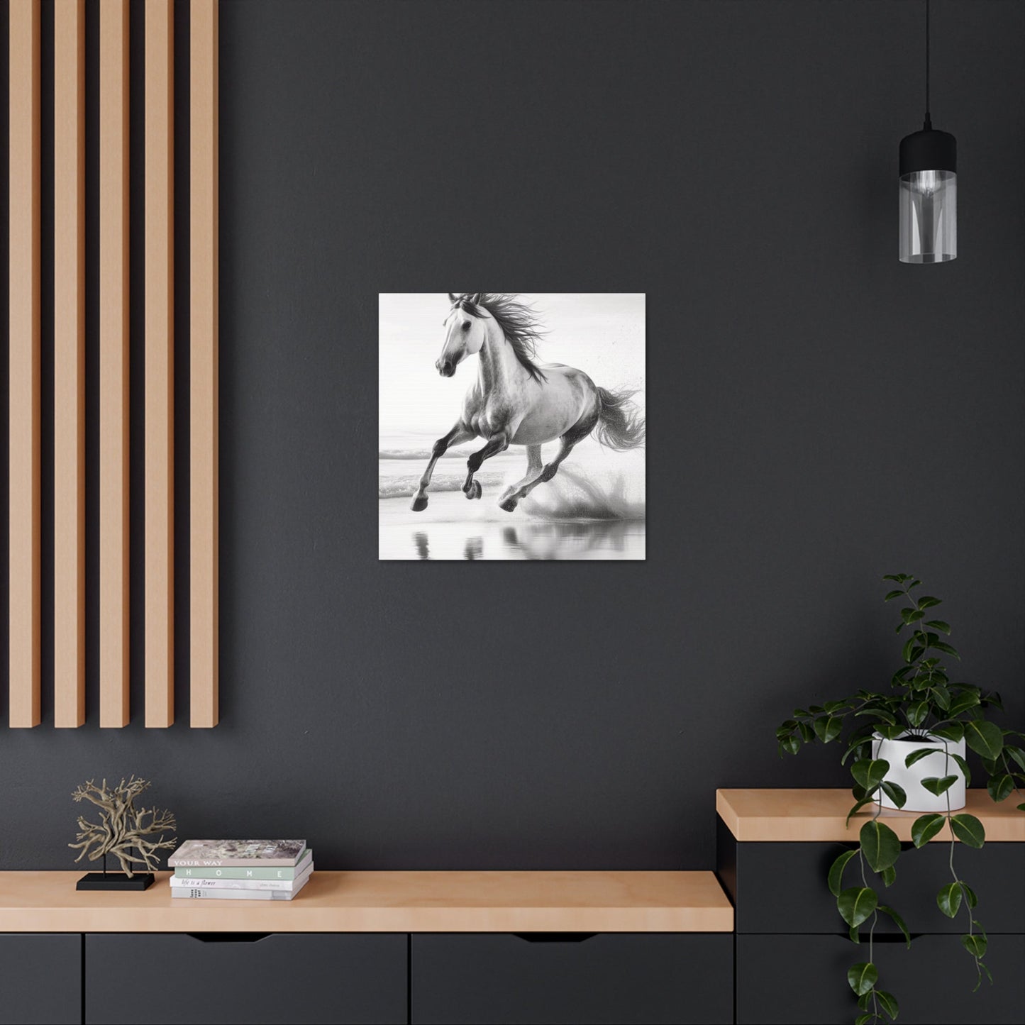 Wall Art Wild Horse on Beach Canvas Gallery Wrap GS_58