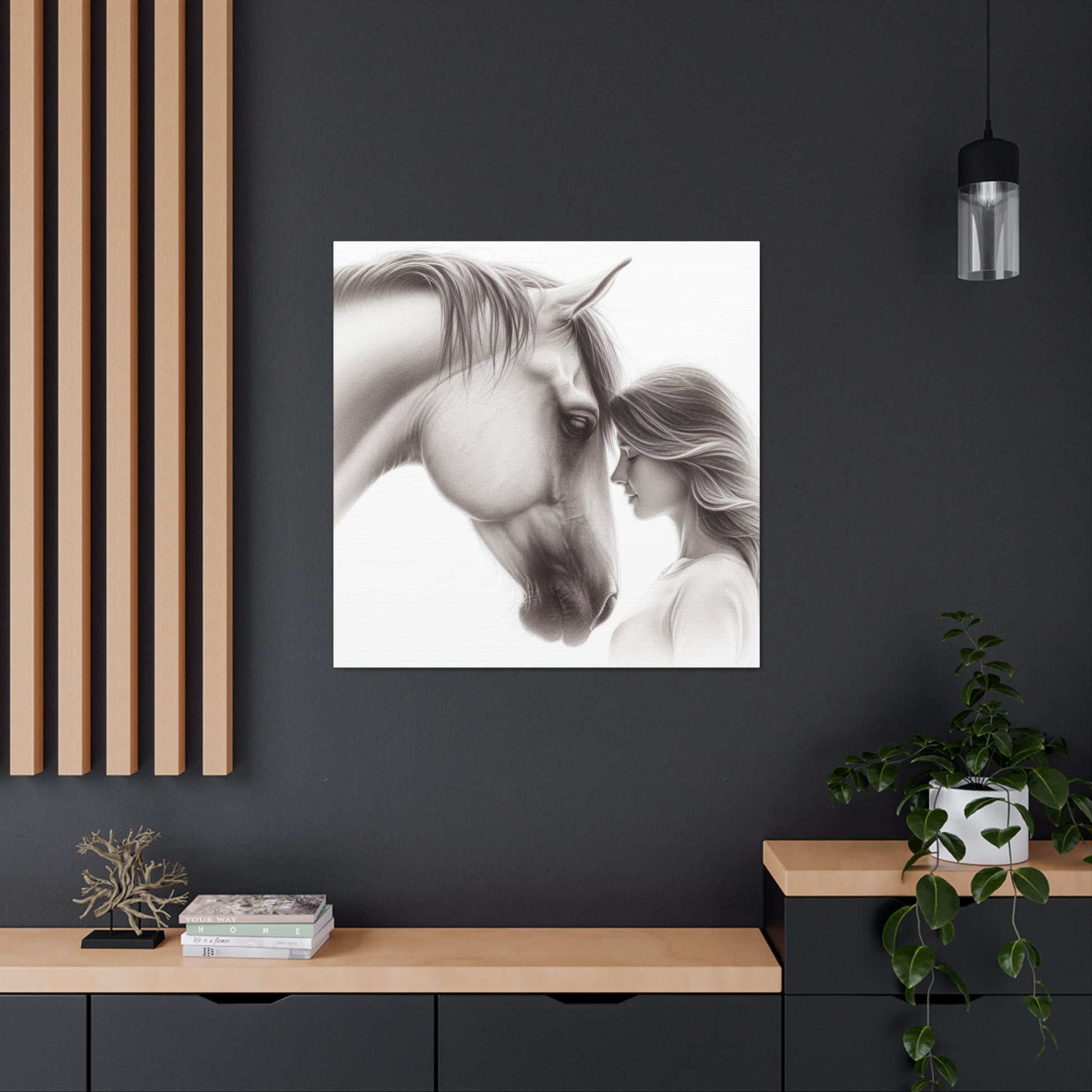 Wall Art Woman & Horse Canvas Gallery Wrap GS_53