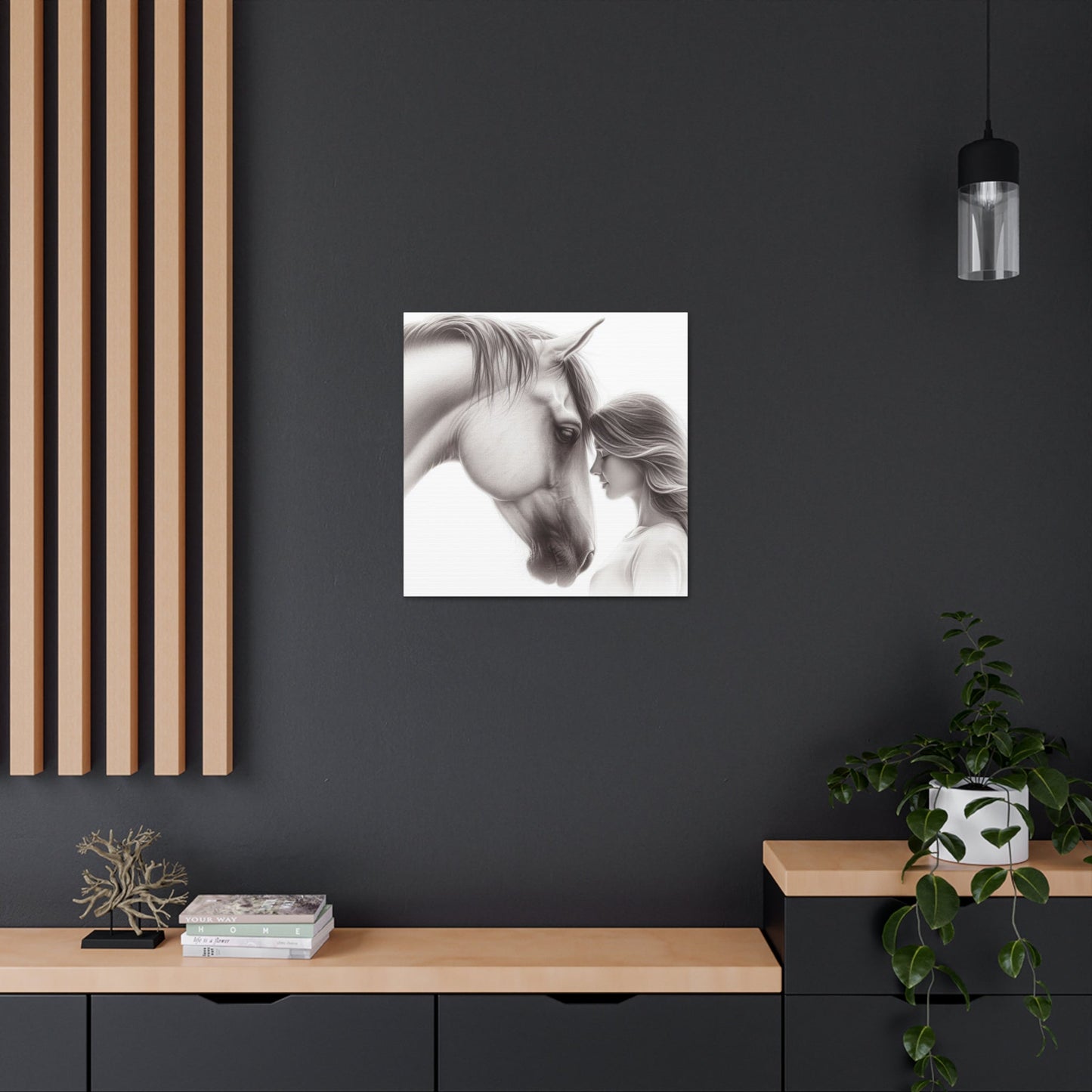 Wall Art Woman & Horse Canvas Gallery Wrap GS_53